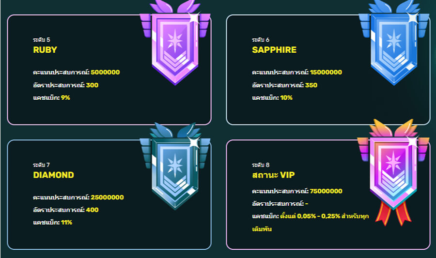 รายละเอียด VIP ของ 22BET