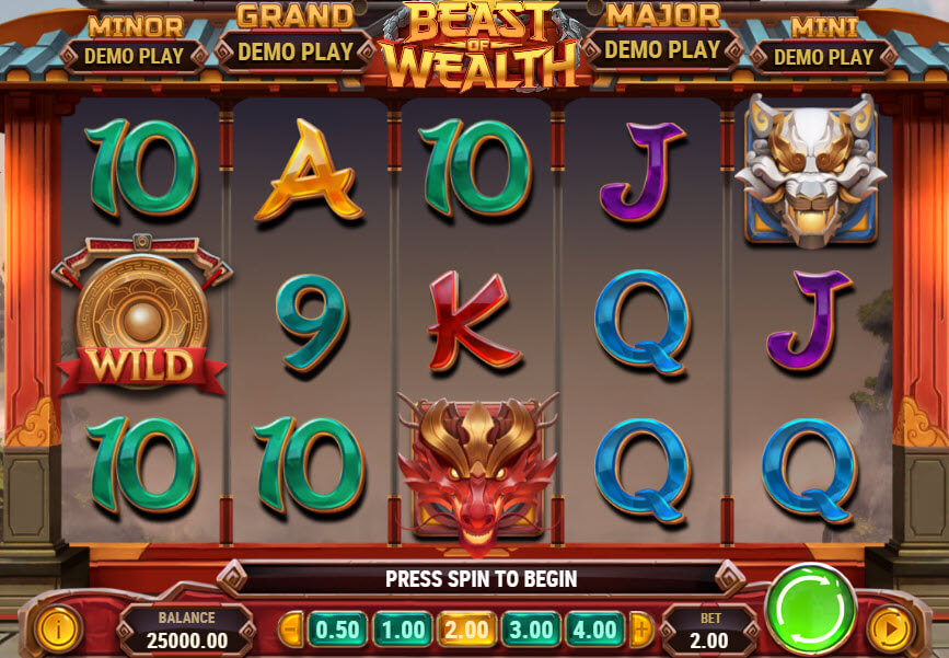 ภาพตัวอย่างเกมสล็อตออนไลน์ Beast of Wealth