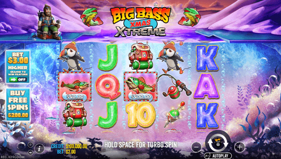 หน้าตาเกมสล็อต Big Bass Xmas Xtreme