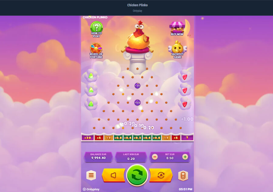 เกม Chicken Plinko จากค่าย Onlyplay