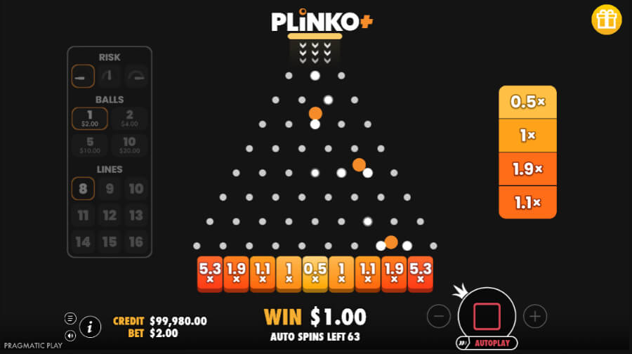 เกม Plinko+ จากค่าย Pragmatic Play