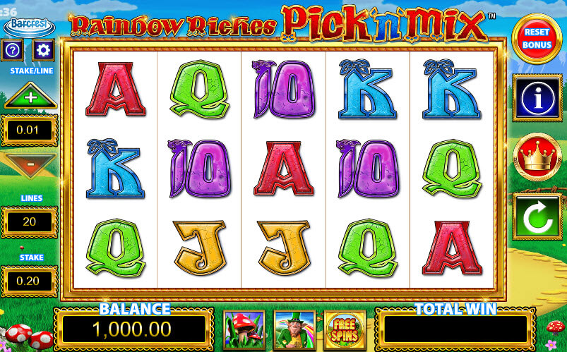 รีวิวสล็อตออนไลน์ RTP สูง Rainbow Riches Pick’n Mix