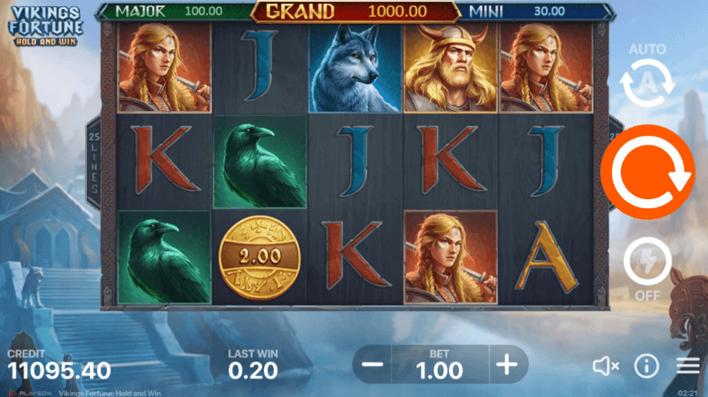 เกมสล็อตโฮลด์แอนด์วิน Vikings Fortune Hold and Win ค่าย Playson