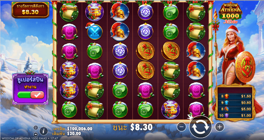 สล็อตออนไลน์ Wisdom of Athena 1000 Xmas